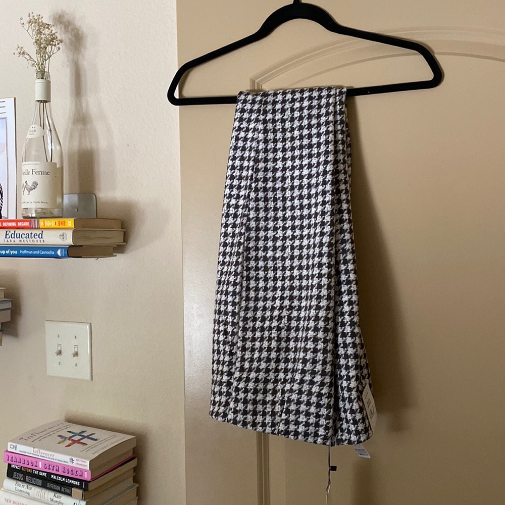 Zara houndstooth faux suede leggings
